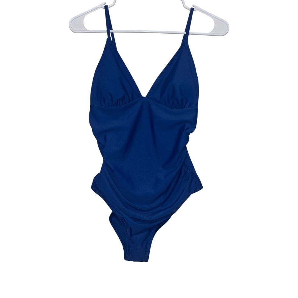 Cupshe Royal Blue Ruched One Piece Swimsuit Small